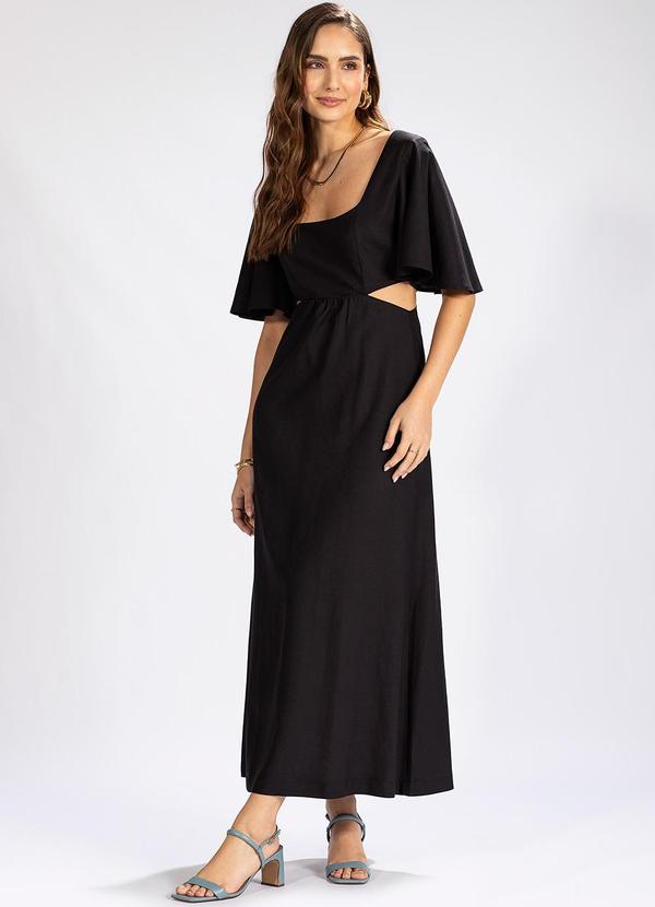 Vestido Midi em ViscolinhoPreto