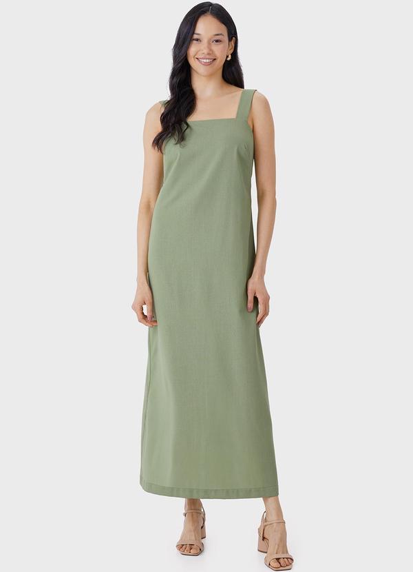 Vestido MÃdi em Viscolinho Verde Menta