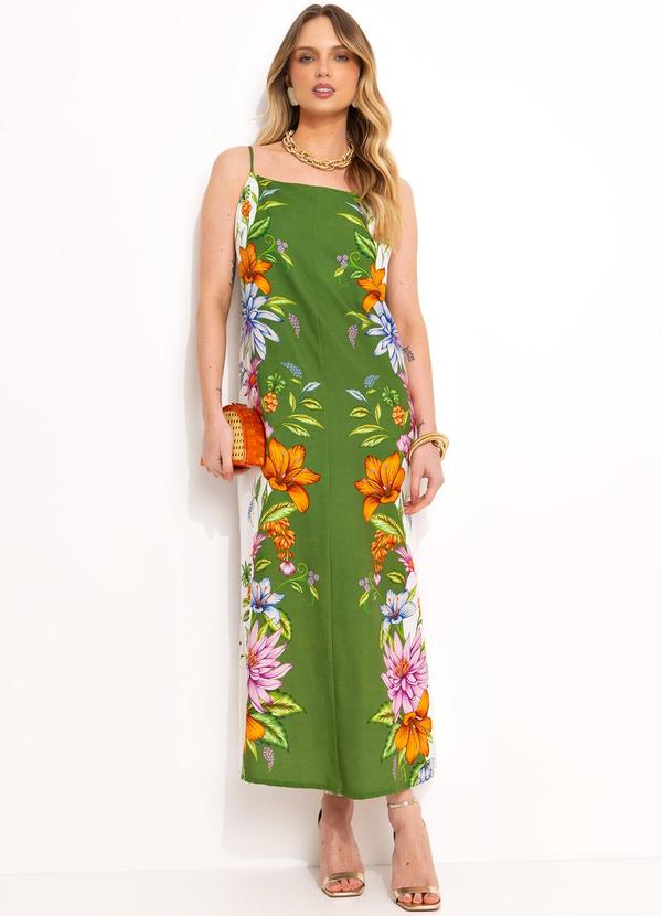 Vestido Midi em Viscolinho Verde