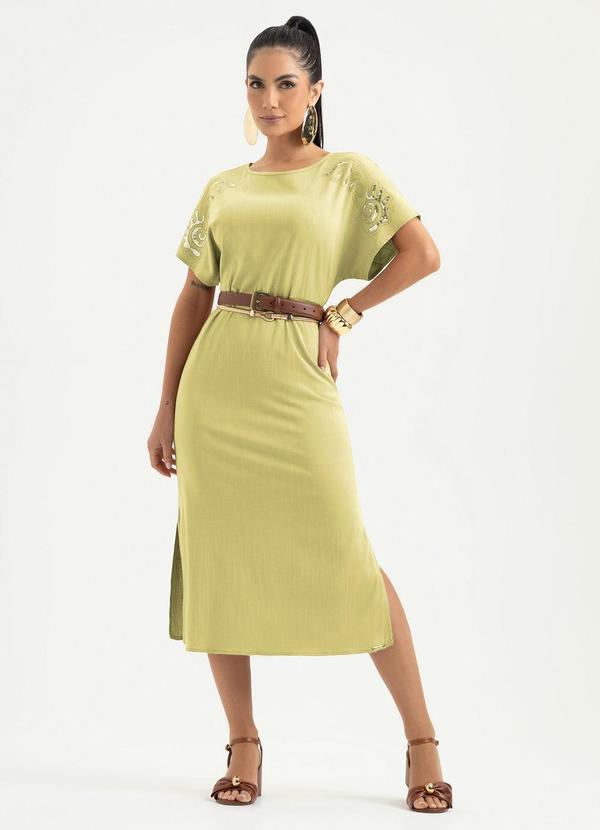 Vestido Midi em Viscose Caramelo