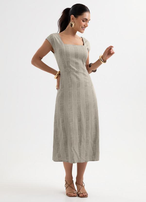 Vestido Midi em Viscose Cinza