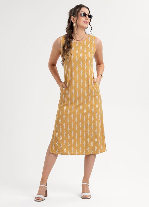 Vestido Midi em Viscose Marrom