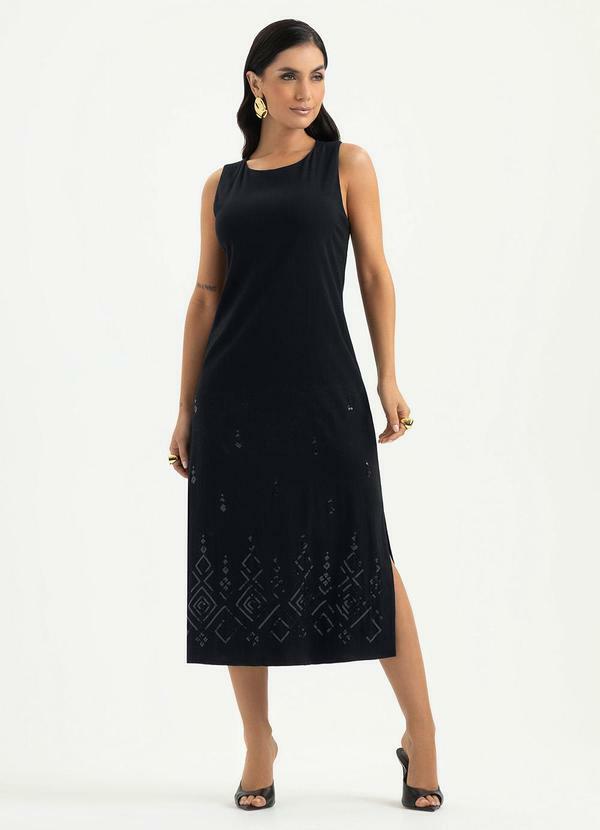 Vestido Midi em Viscose Preto