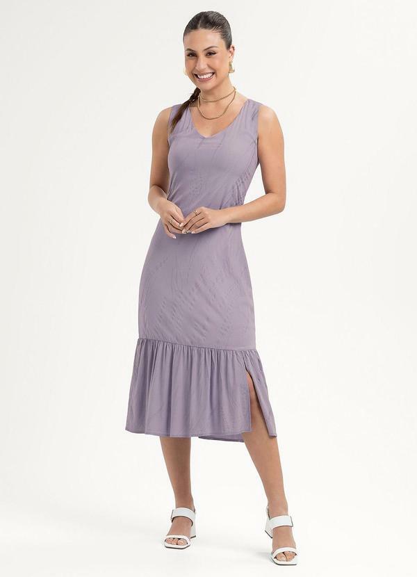 Vestido Midi em Viscose Roxo