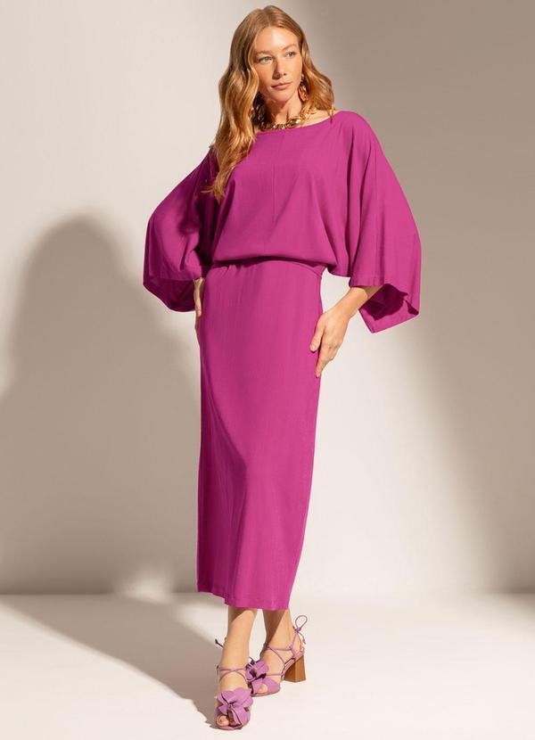 Vestido Midi em Viscose Roxo