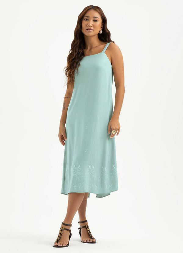 Vestido Midi em Viscose Verde Claro