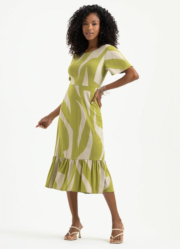 Vestido Midi em Viscose Verde