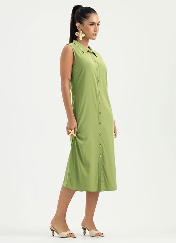 Vestido Midi em Viscose Verde