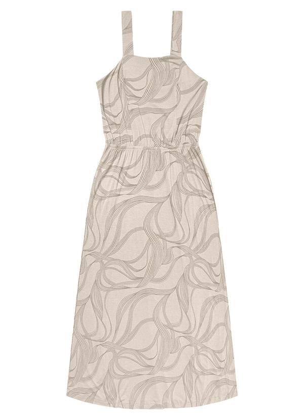 Vestido Midi em Viscotorcion Bege