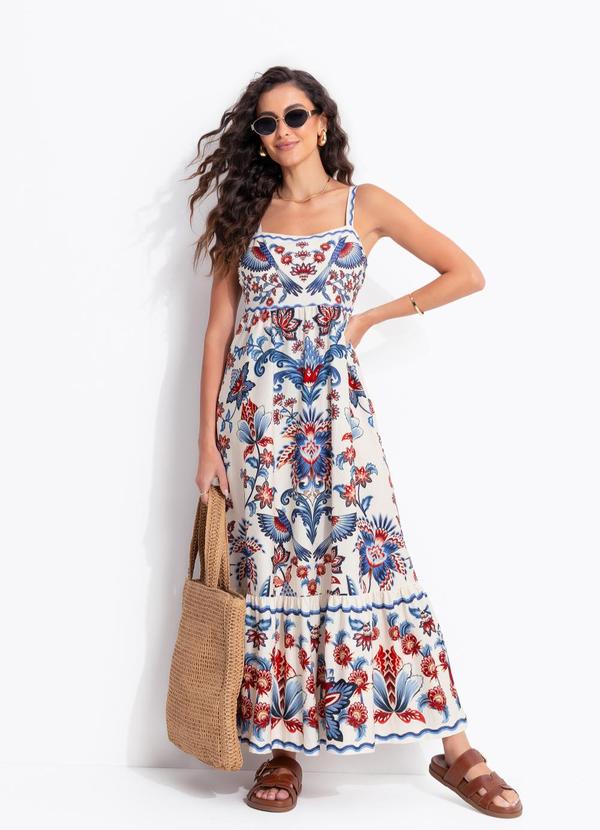 Vestido Midi Encanto Boho Bege