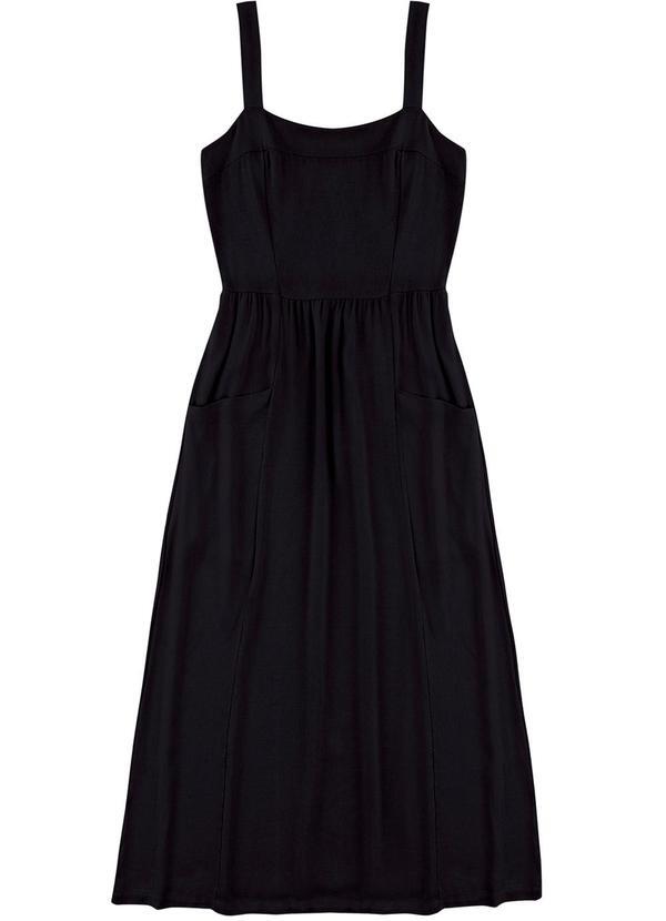Vestido Mídi Evasê Preto