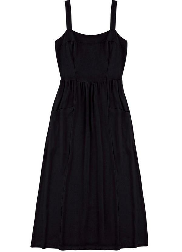 Vestido Mídi Evasê Preto