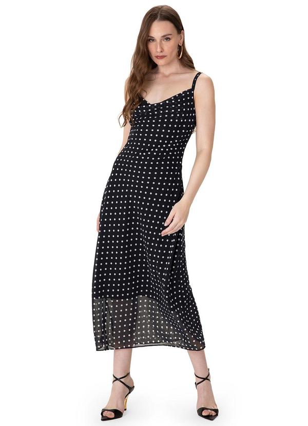 Vestido Mídi Evasê Preto