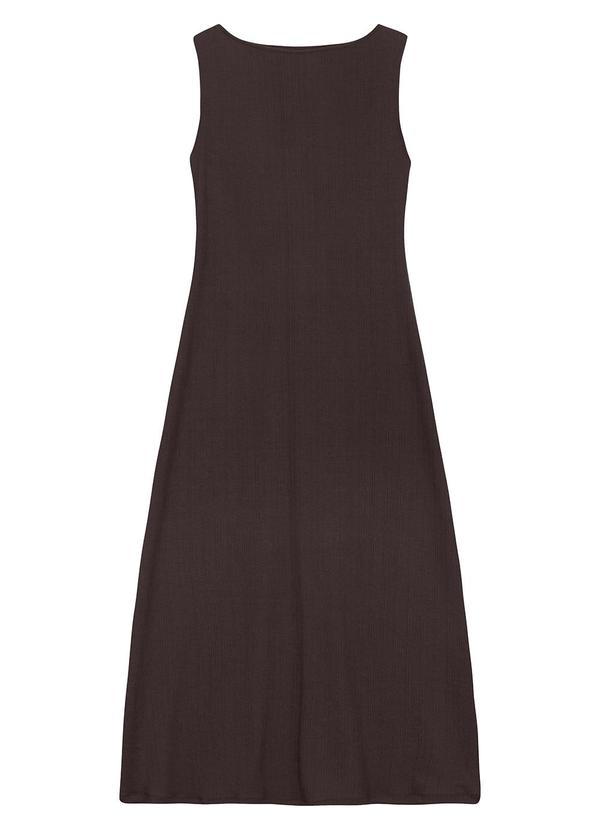 Vestido Mídi Evasê Texturizado Café
