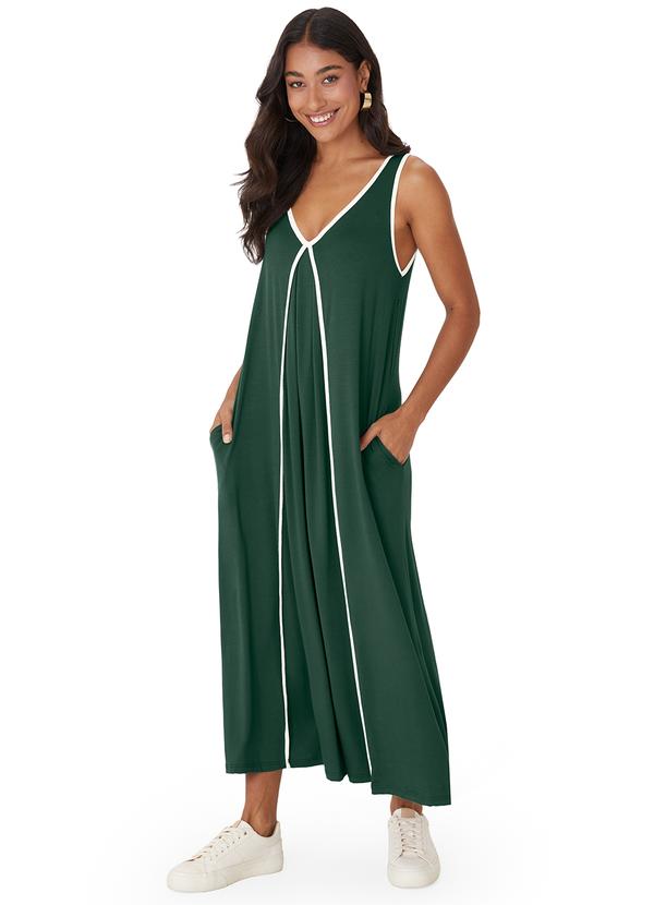 Vestido Mídi Evasê Verde