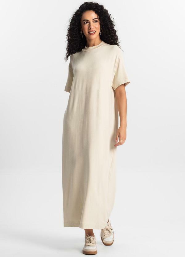 Vestido Midi Feminino Bege