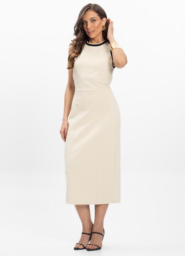 Vestido Midi Feminino Bege