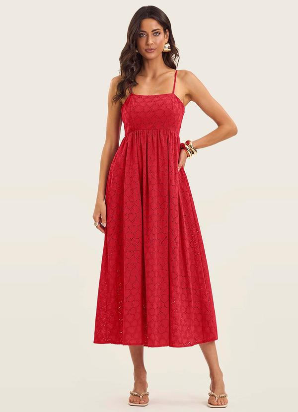 Vista 2 Vestido Midi Feminino em Laise Vermelho Endless Endless