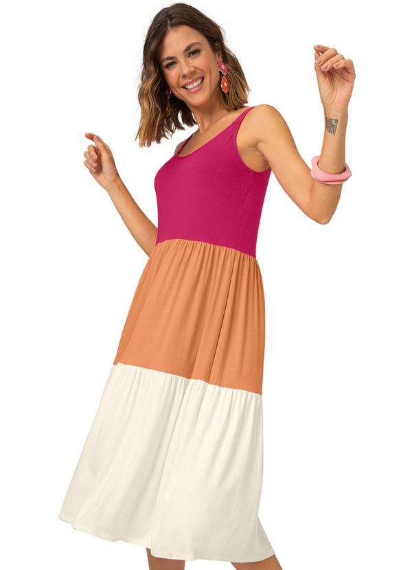 Vestido Midi Feminino em Visco Premiere Rosa