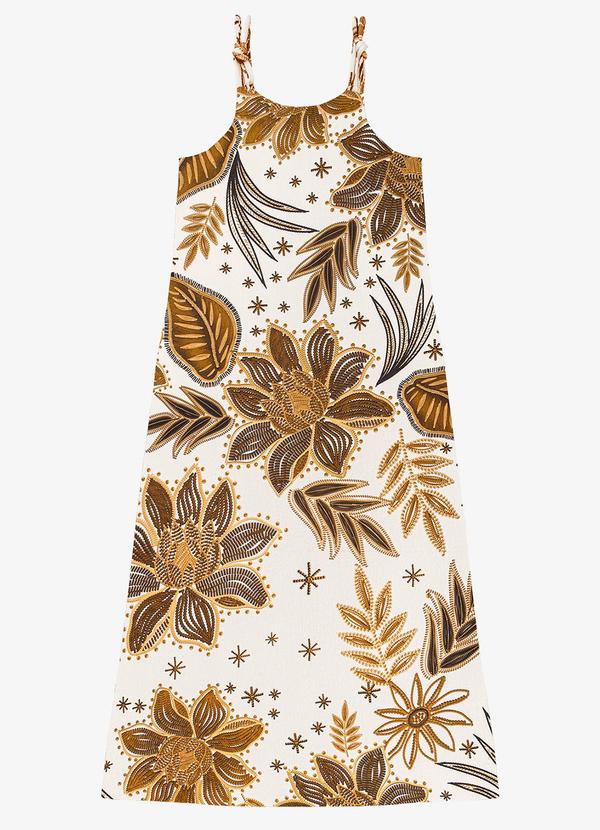 Vista 2 Vestido Midi Feminino em Viscotorcion Amarelo Endless Endless
