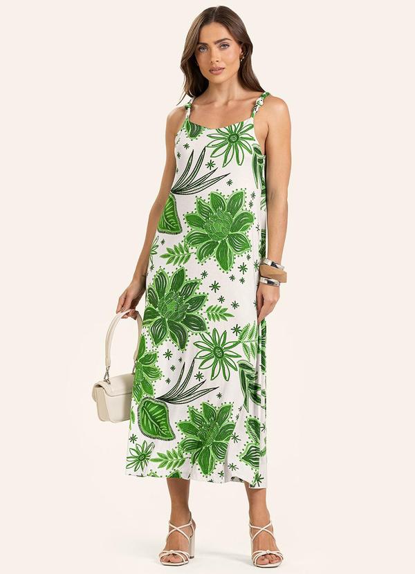 Vista 2 Vestido Midi Feminino em Viscotorcion Verde Endless Endless