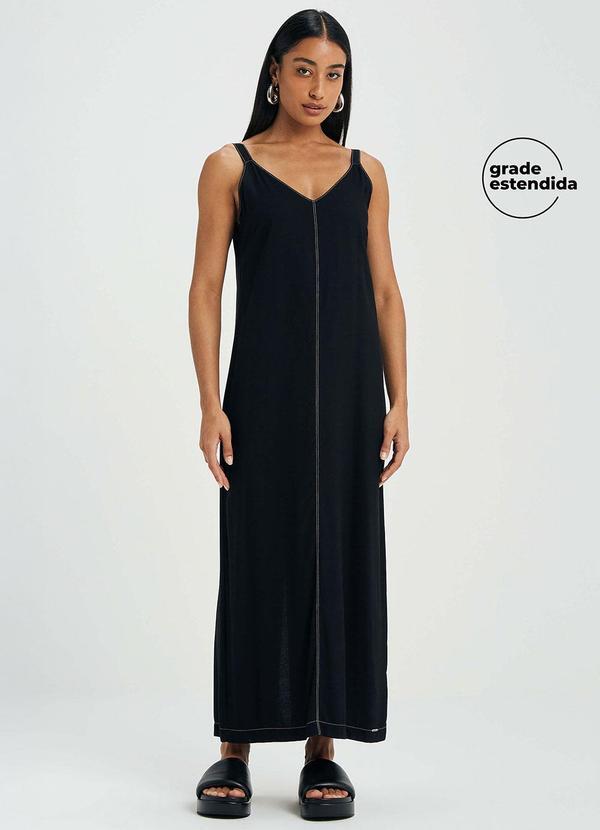 Vestido Midi Feminino Minimalista Preto