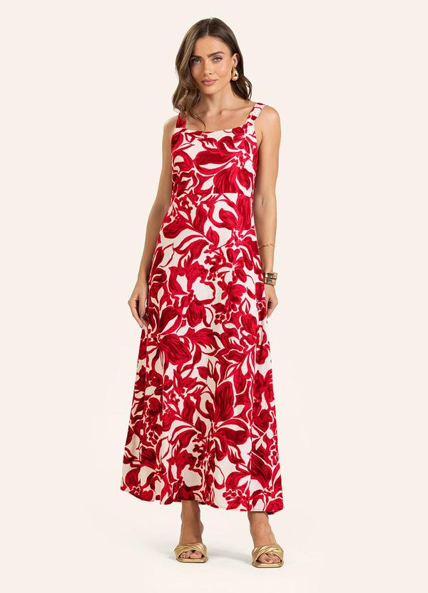 Vista 2 Vestido Midi Feminino Vermelho Endless Endless