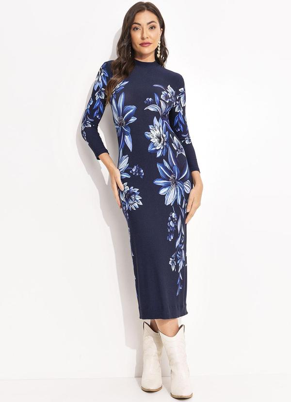 Vestido Midi Floral Tati Azul