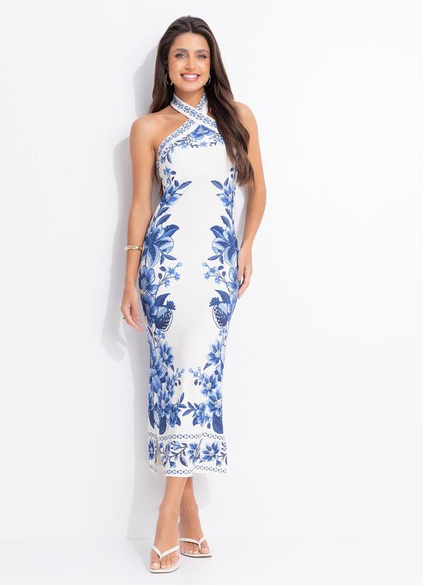 Vestido Midi Fruta de Verão Off White