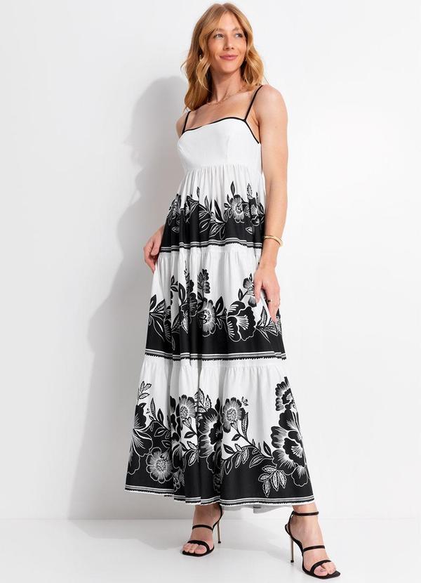 Vestido Midi Jardim Romance Preto