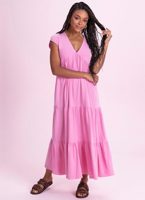 Vestido Midi Lavado Rosa