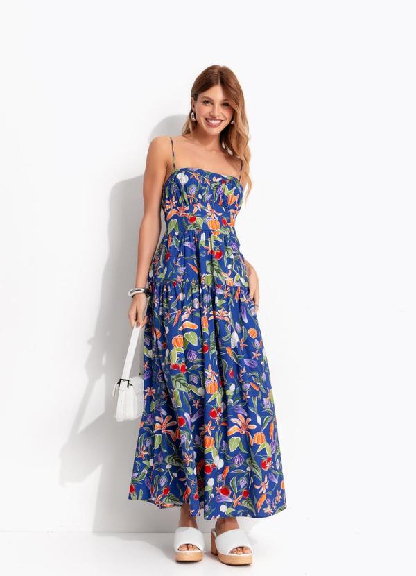 Vestido Midi Legumes Azul