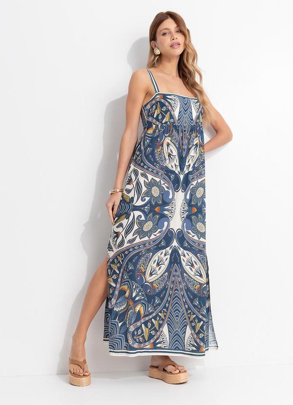 Vestido Midi Lenço Riviera Bege