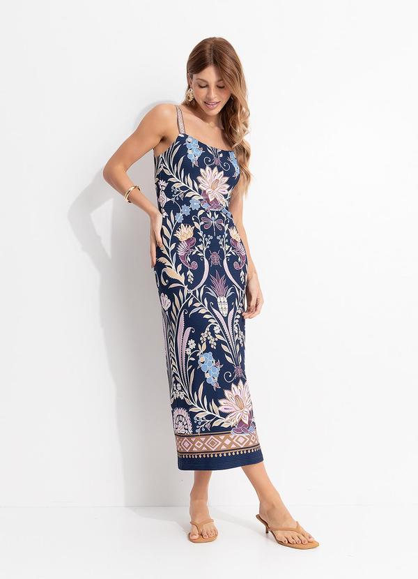 Vestido Midi Leveza Romântica Azul