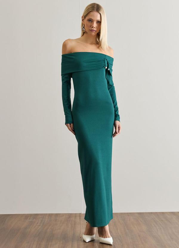 Vista 2 Vestido Midi Ombro a Ombro Verde Angel Angel