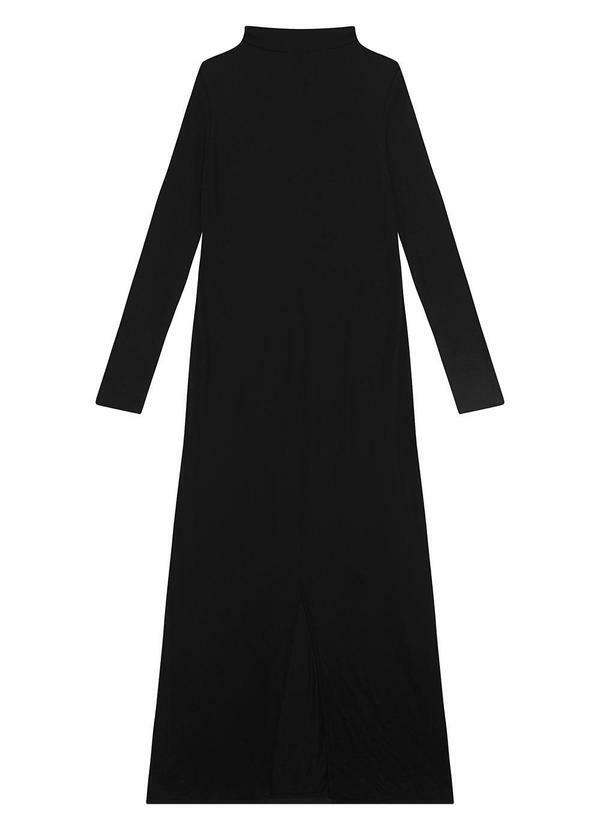 Vestido Midi Reto em Malha Preto