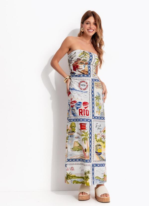 Vestido Midi Rio a Dentro Branco