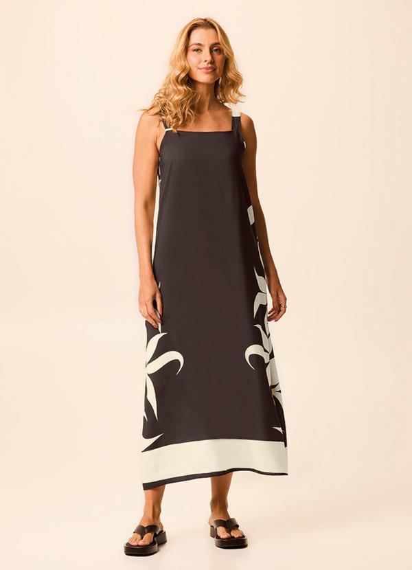Vestido Mídi Tropical Café