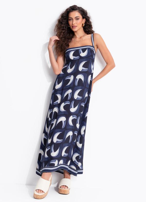 Vestido Midi Tuca Tropical Preto