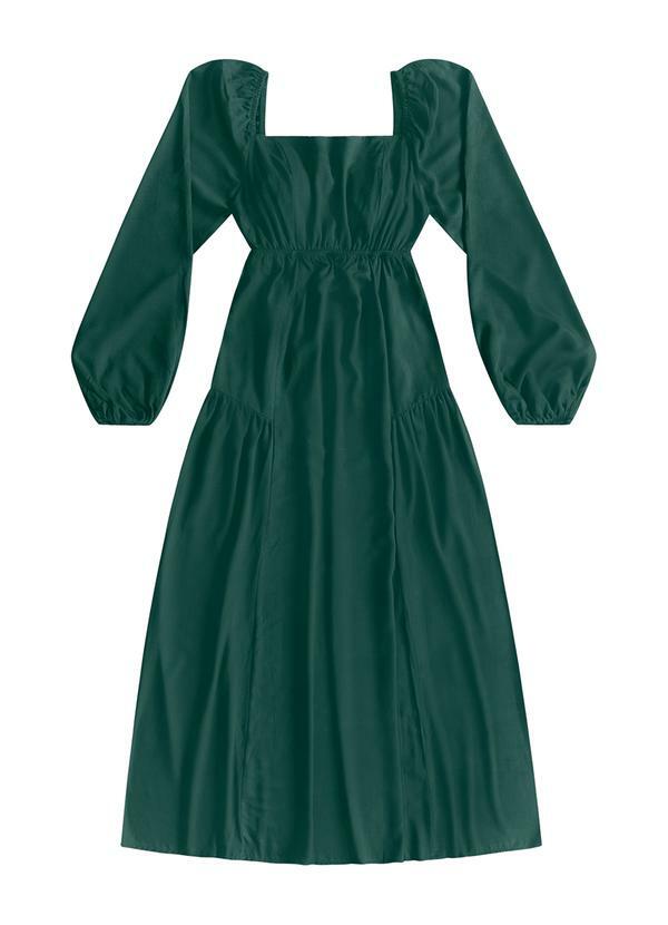 Vestido Midi Viscose Verde