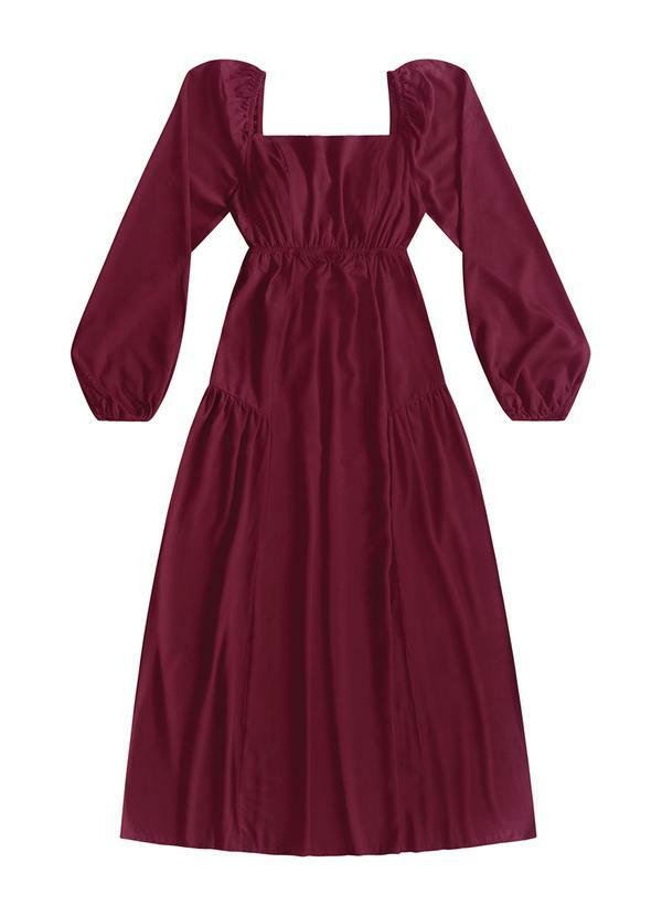 Vestido Midi Viscose Vermelho