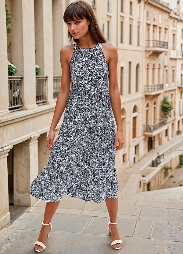 Vestido Mini Floral em Malha Fria