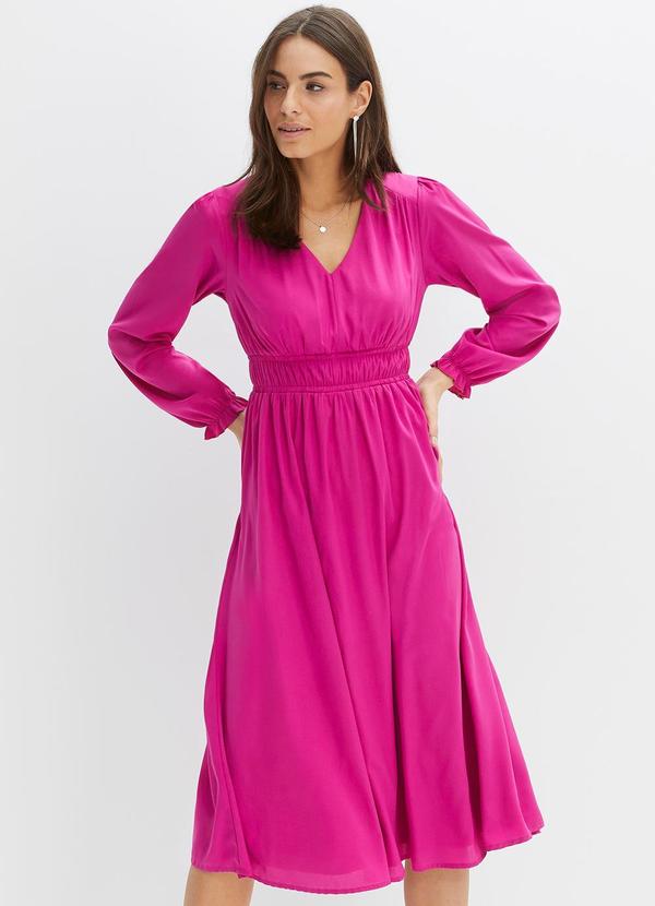 Vestido Pink em Viscose Plana