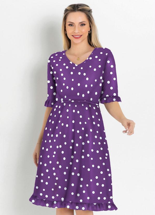 Vestido Poá Roxo