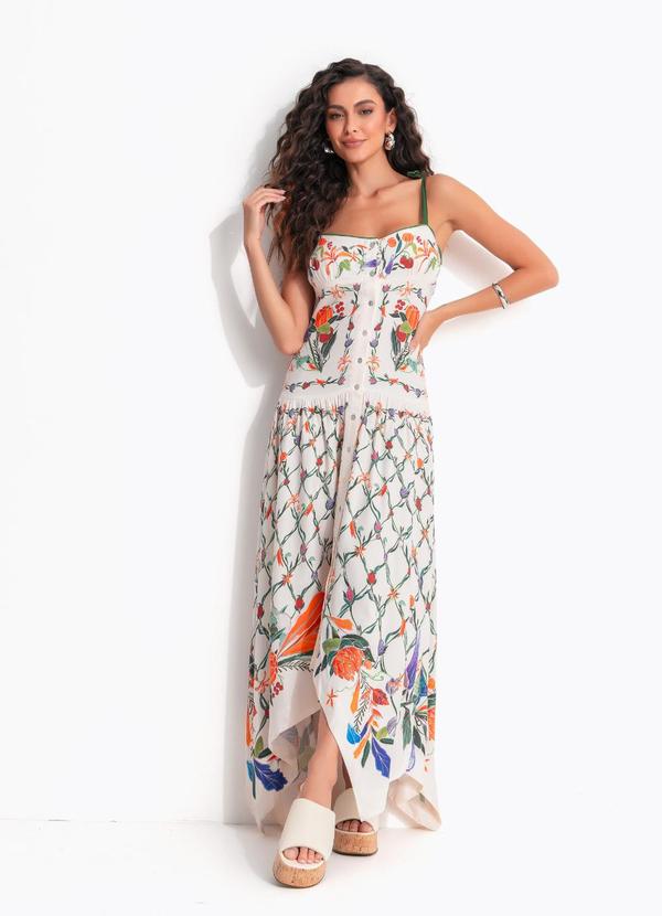 Vestido Pontas Feira de Legumes Bege