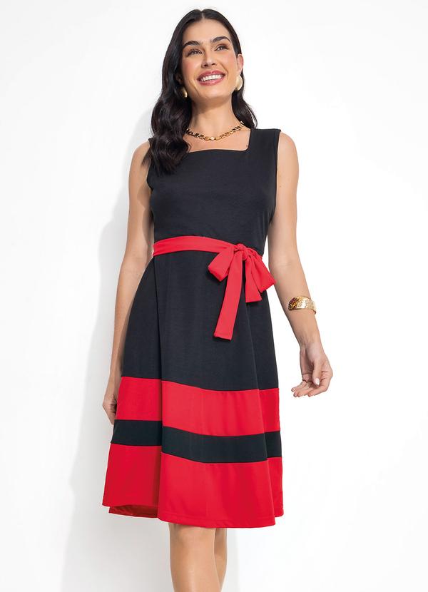 Vista 2 Vestido Preto e Vermelho Rosalie Rosalie