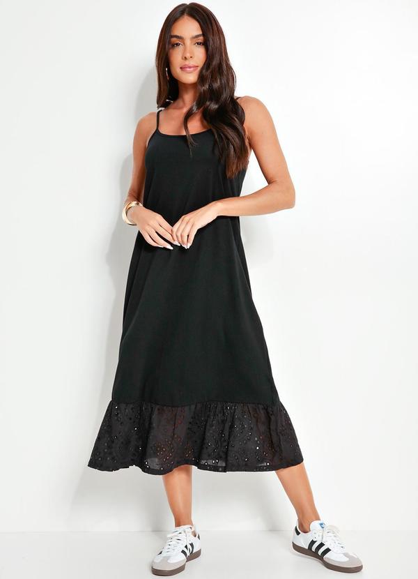Vestido Preto em Malha de Algodão