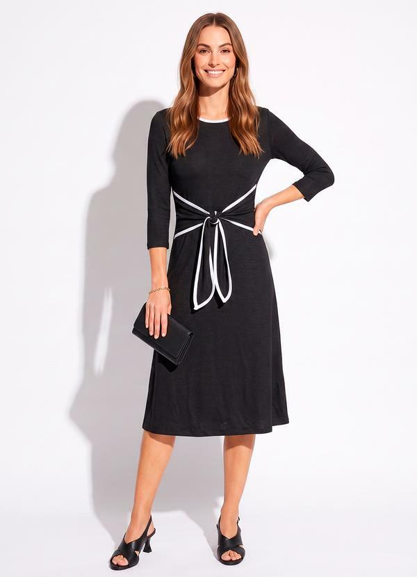 Vestido Preto em Malha de Viscose