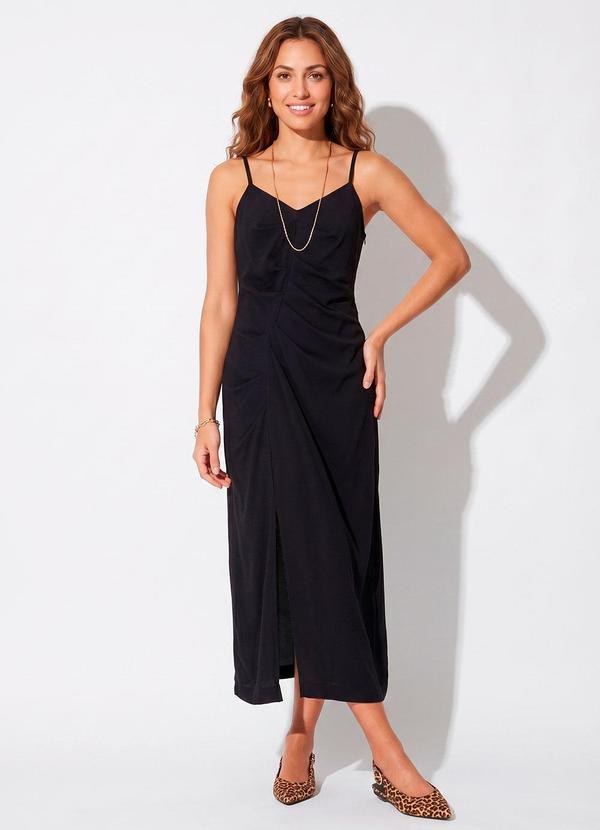 Vestido Preto em Viscose Plana