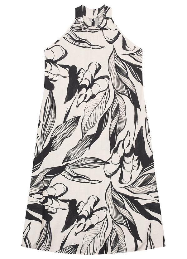 Vista 2 Vestido Preto Midi Amplo Folhagem Malwee Malwee